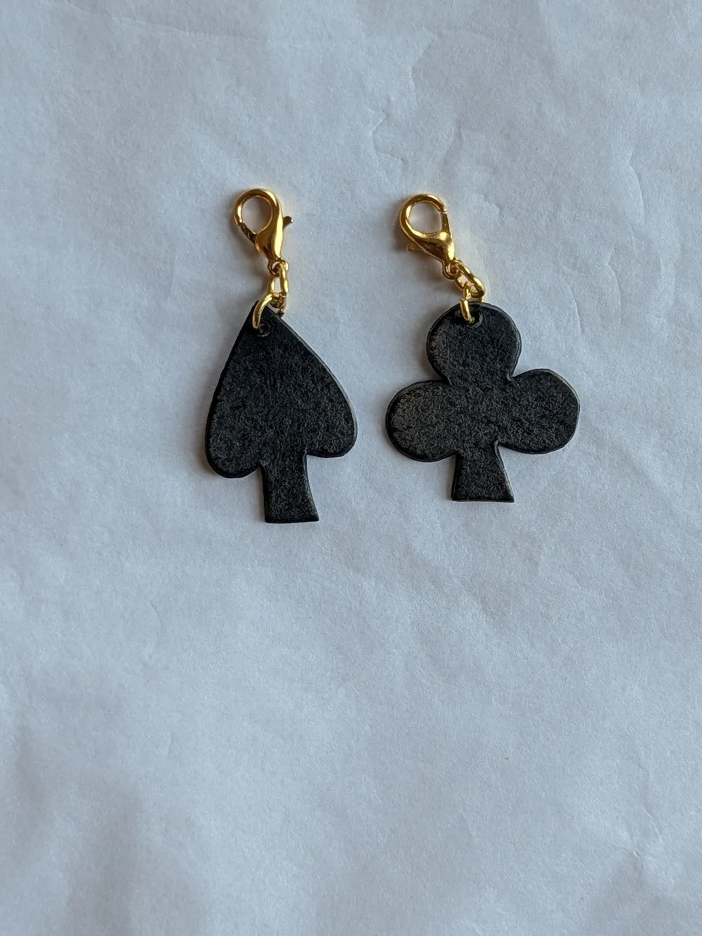 1 spades and 1 clubs bag charm/key chain